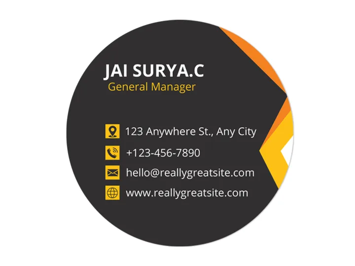 CIRCLE OR ROUND DESIGN VISITING CARD